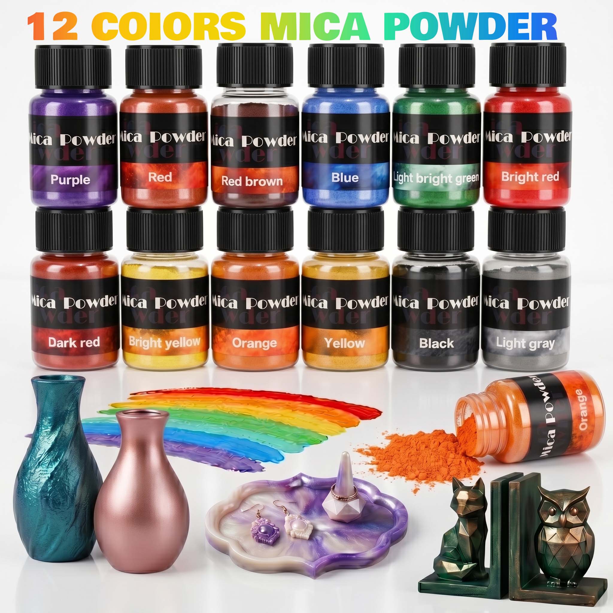 Resin Pigment Set - 12-Color Gypsum Pigment Powder Dye DIY