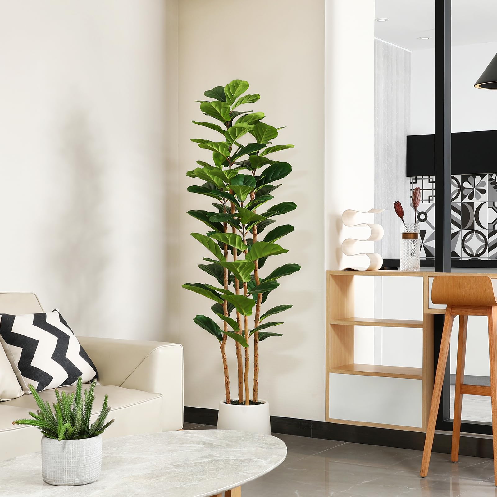 Terrarium Moss Art - Artificial Fiddle Leaf Fig Tree with
