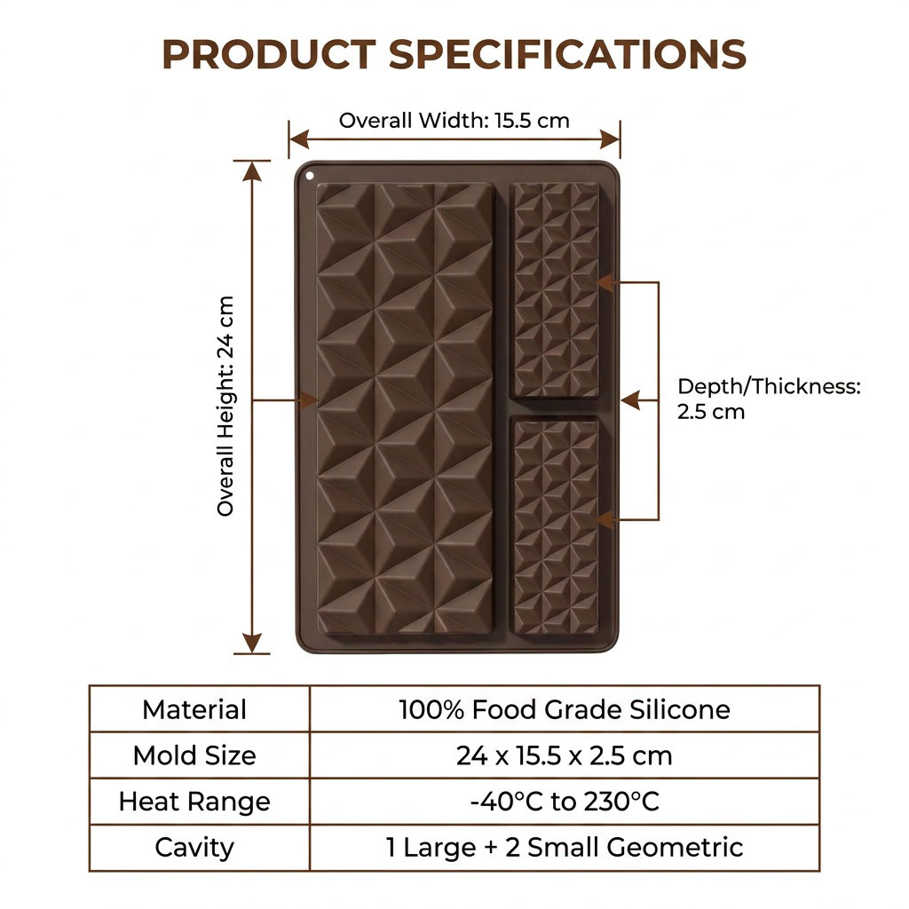2-in-1 Silicone Chocolate Bar  - Silicone Mold Tray 评论和价格