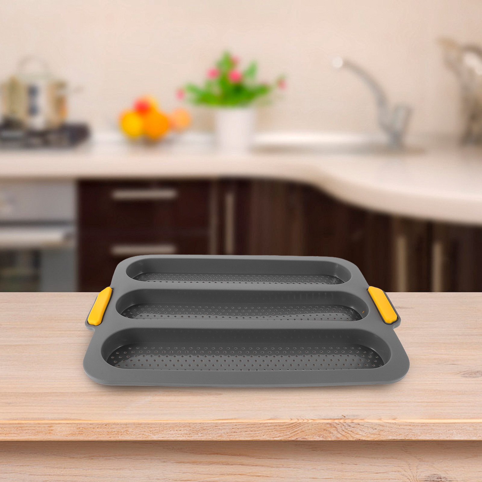 3 Slot Silicone Baguette Pan N - Silicone Mold Tray 评论和价格