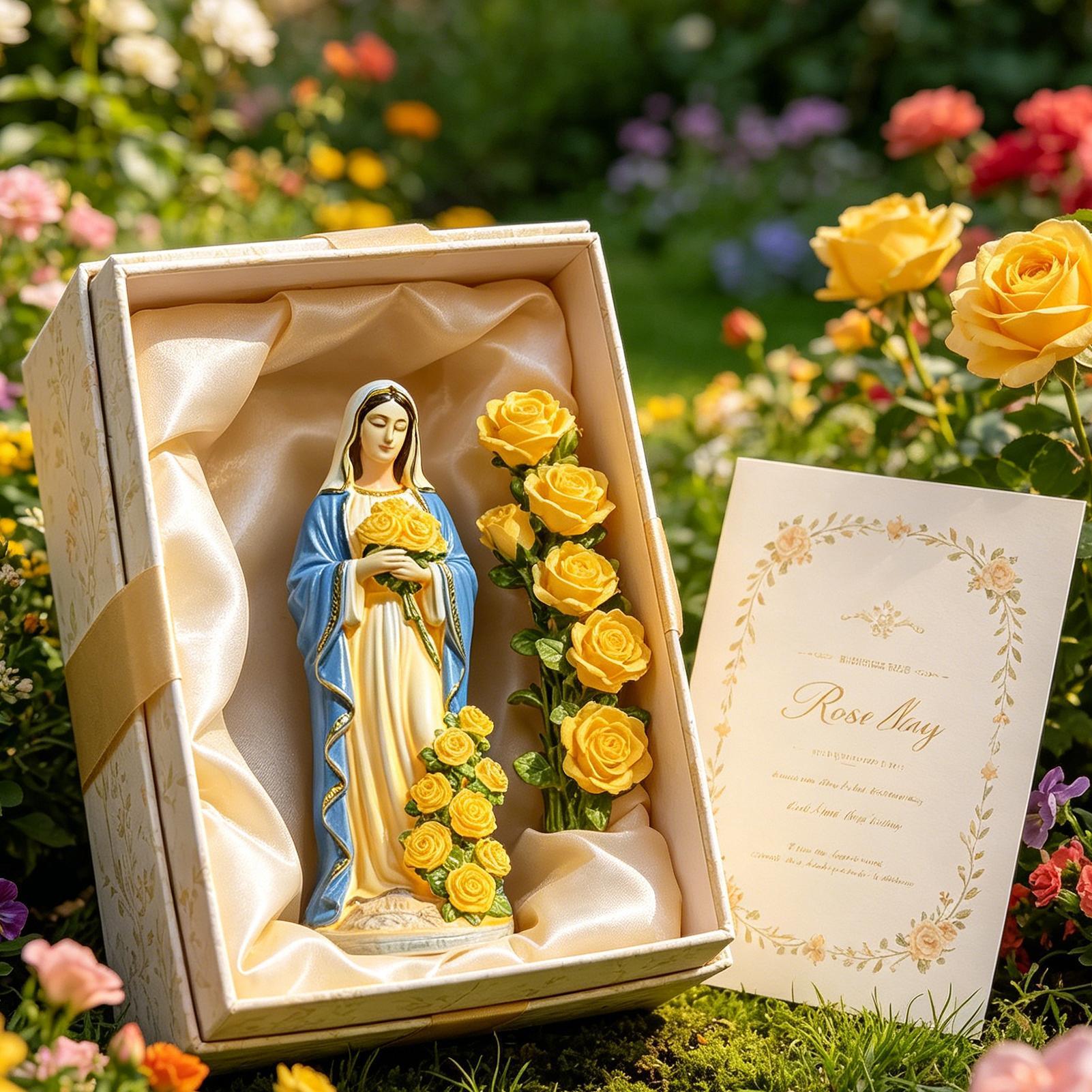 Virgin Mary Solar Statue Garde - Resin Crafts 评论和价格