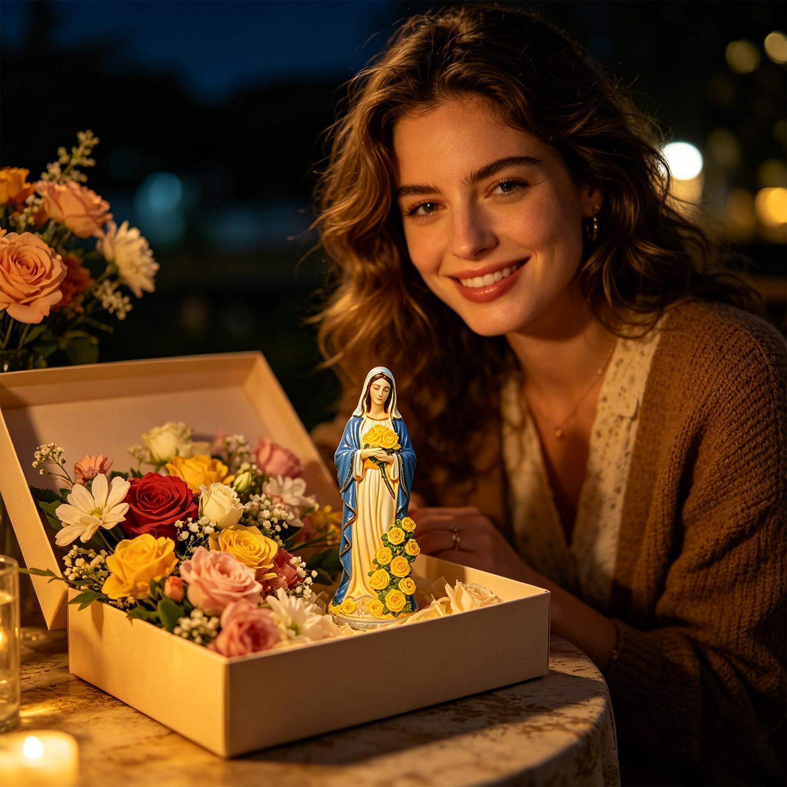 Virgin Mary Solar Statue Garde - Resin Crafts 评论和价格