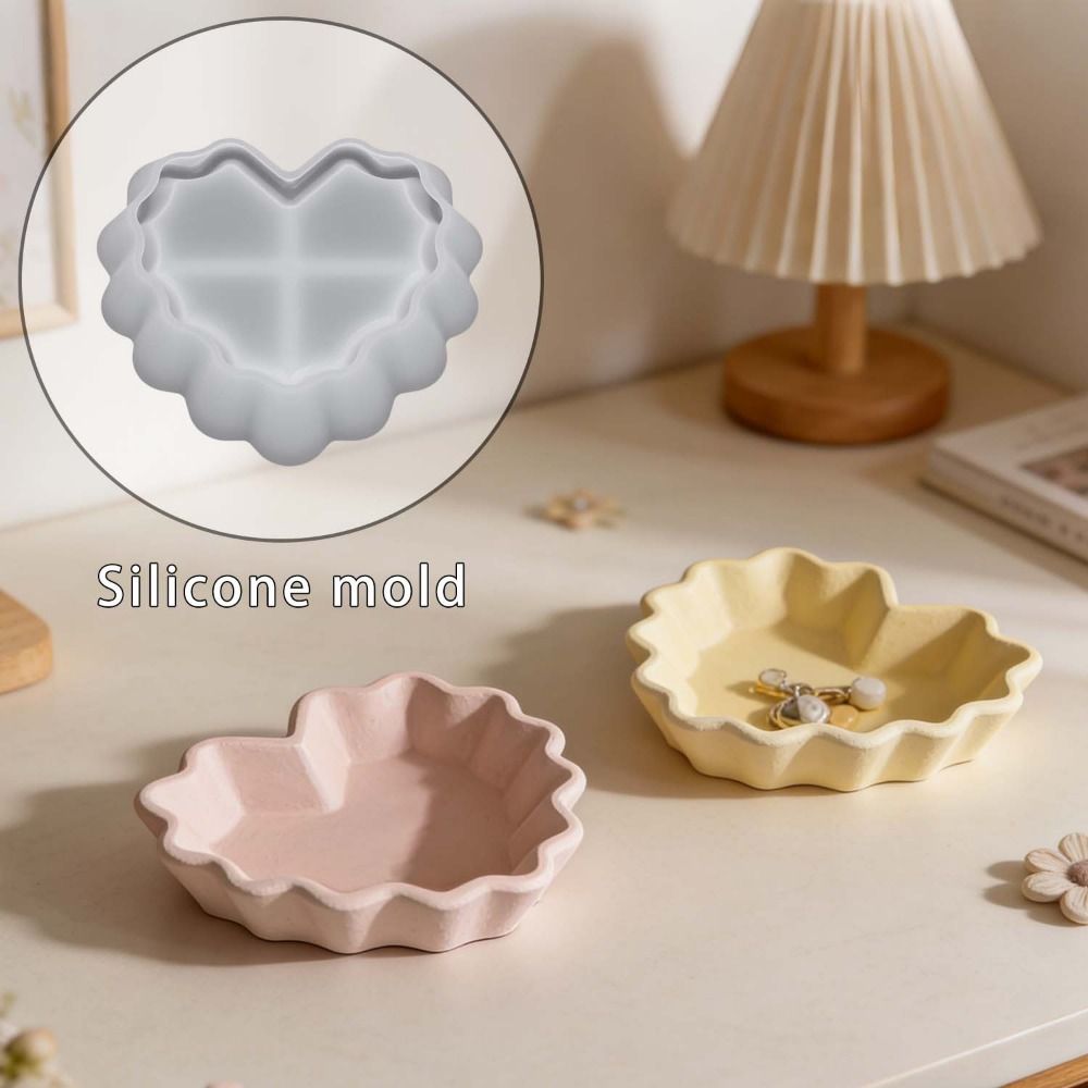 Heart Shape Plate Storage Bowl - Silicone Mold Tray 评论和价格