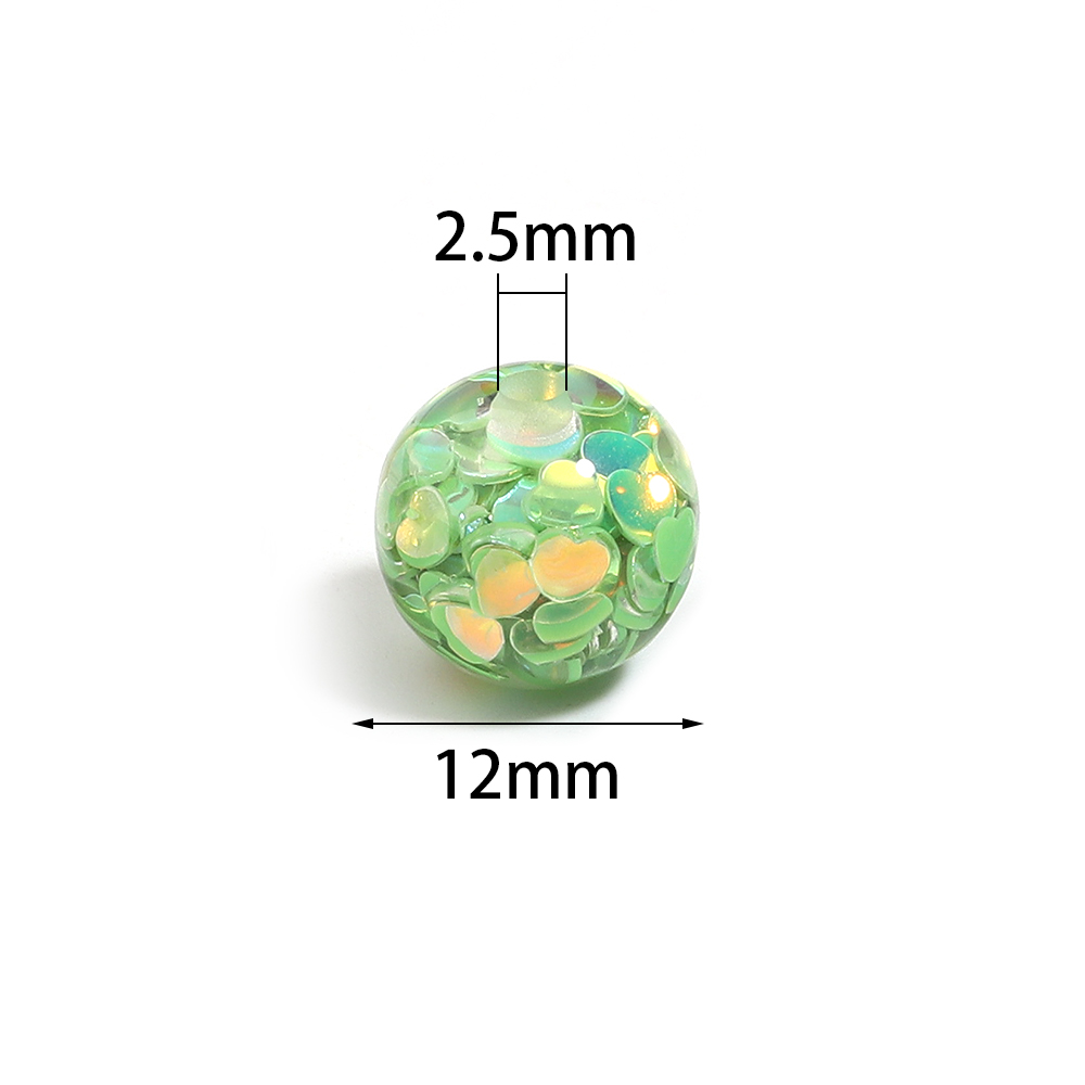 10Pcs 12mm Resin Heart Sequins - Resin Craft Material 评论和价格