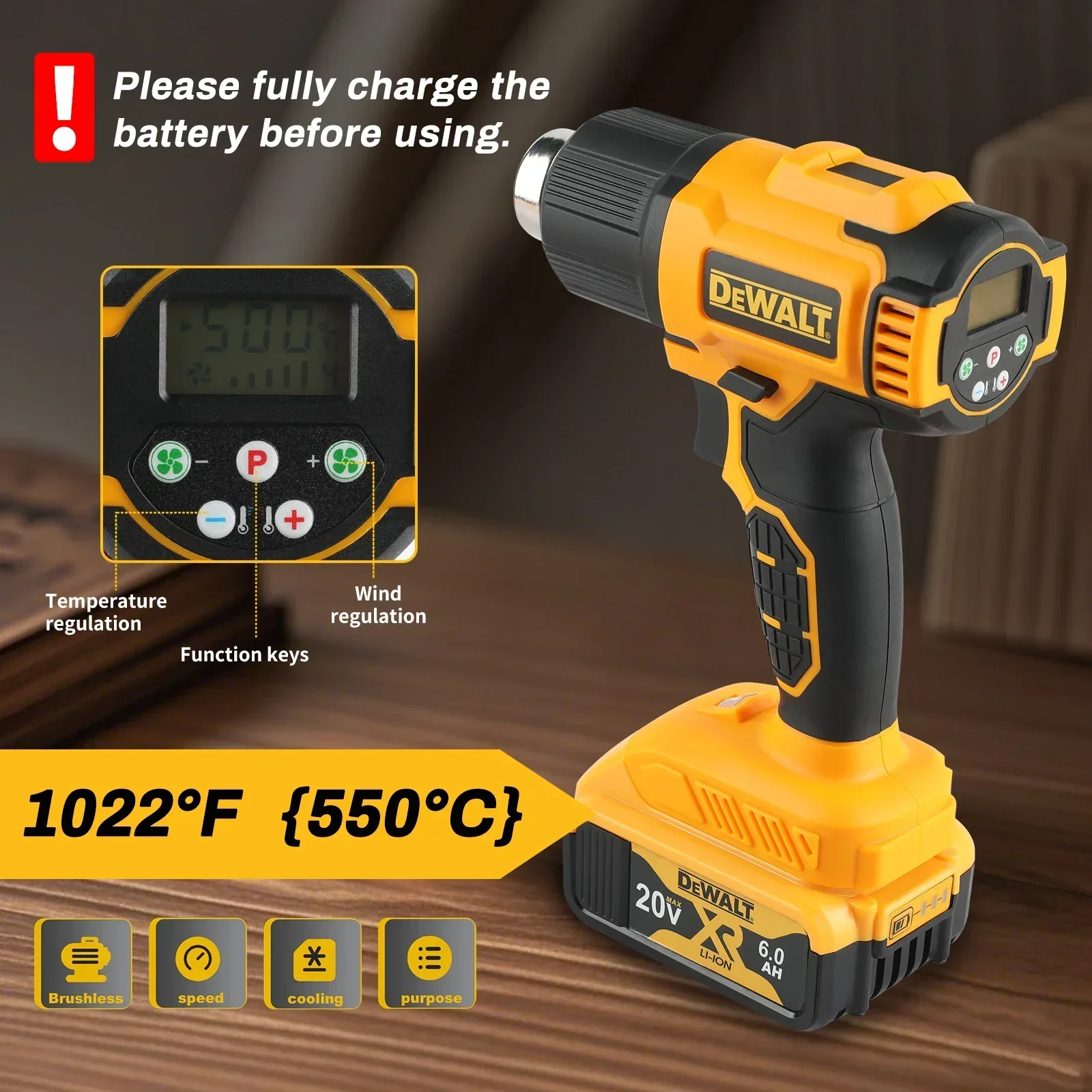 DeWALT DCE530 20V Cordless Hea - Heat Gun Small 评论和价格