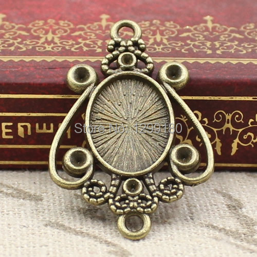 50pcs/lot Alloy Bronze Tone Ca - Bezels Set Pendant 评论和价格