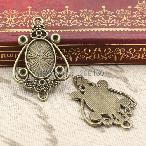 50pcs/lot Alloy Bronze Tone Ca - Bezels Set Pendant 评论和价格