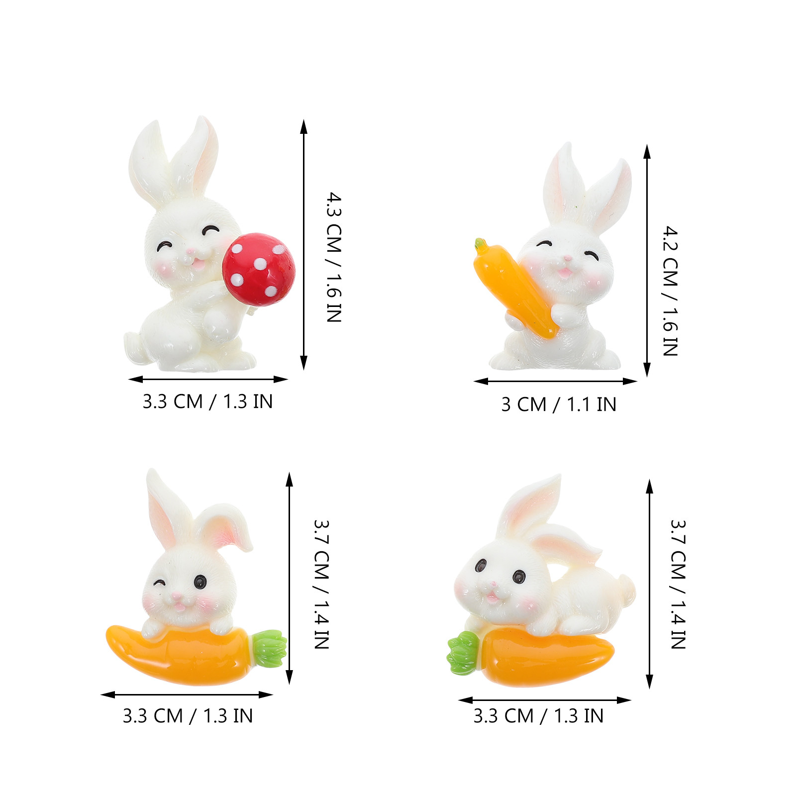 12Pcs Resin Rabbit Carrot Char - Resin Craft Supplies 评论和价格
