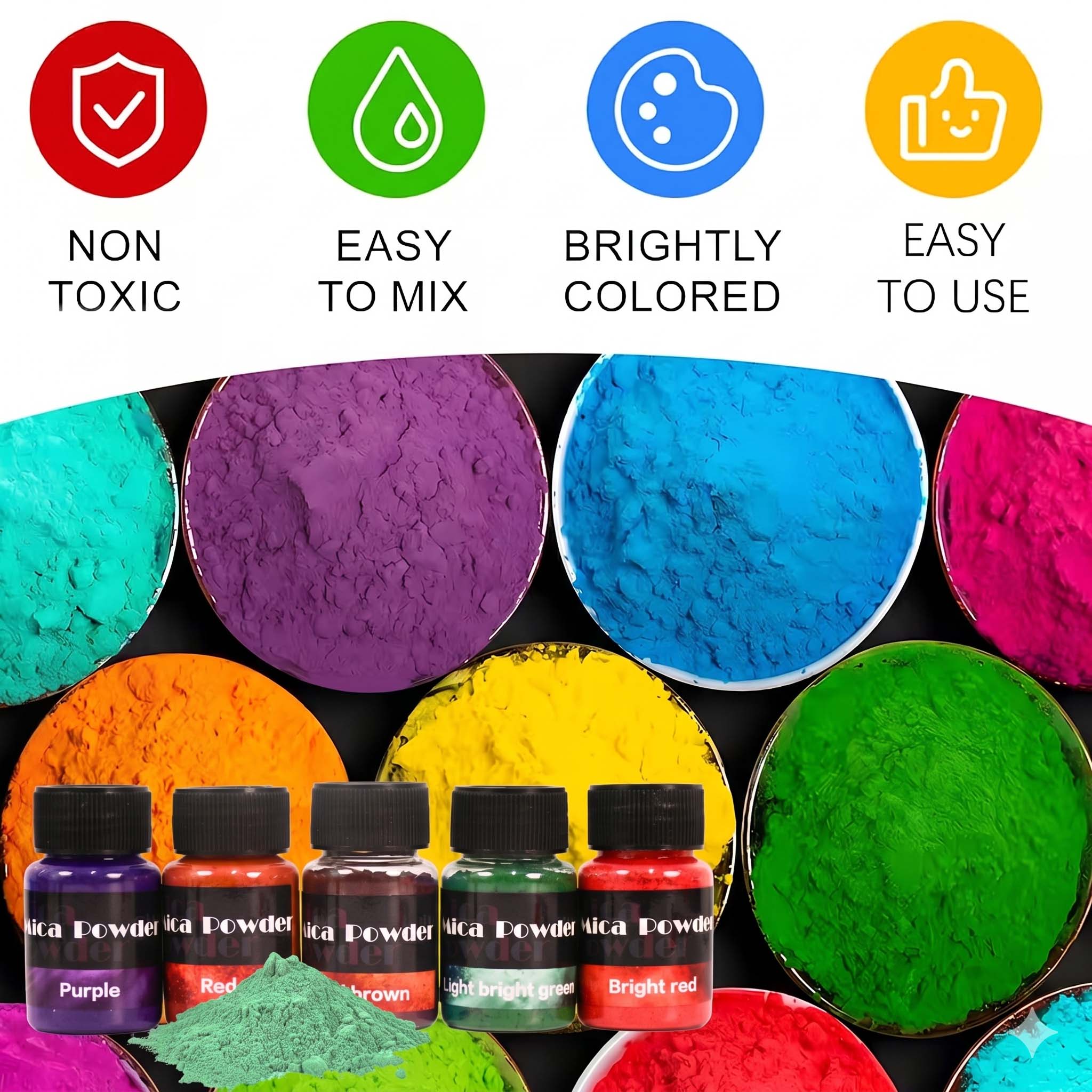 12-Color Gypsum Pigment Powder - Resin Pigment Set 评论和价格