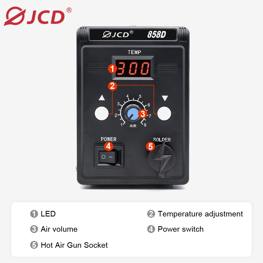 JCD Hot Air Gun 858D 700W BGA  - Heat Gun Small 评论和价格